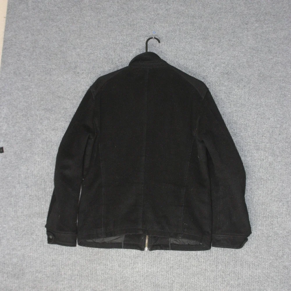 Banana Republic Wool‎ Blend Field Jacket Mens S Black Full Zip Quilted Lining